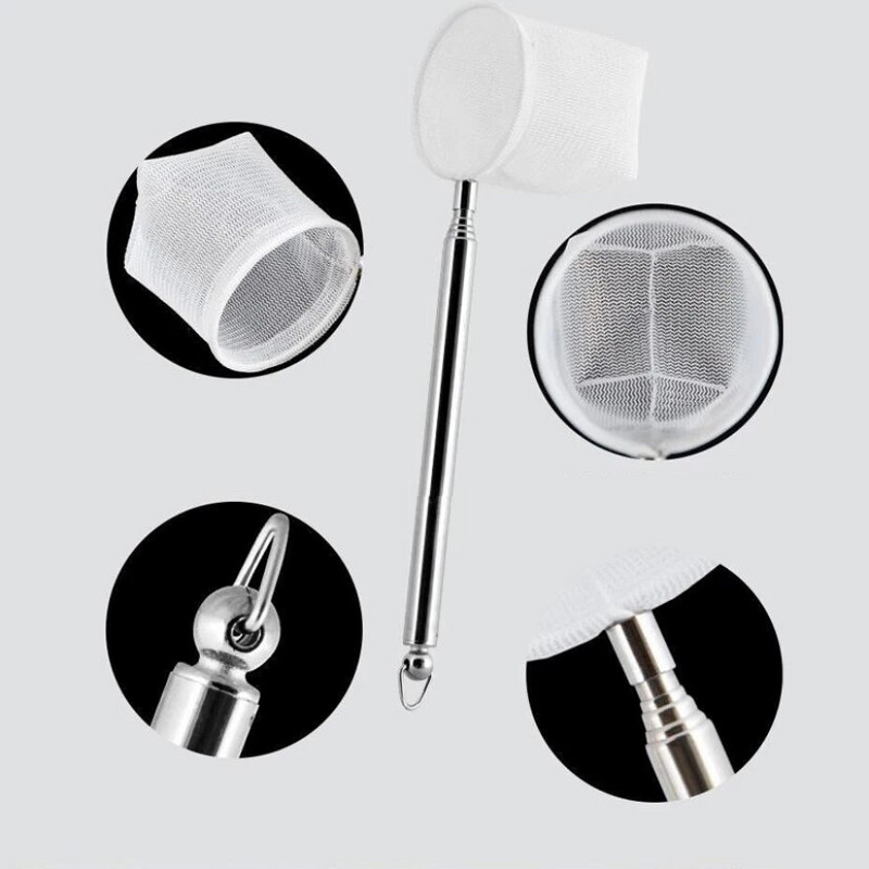 Akvārija tīkliņš 3D nozvejas tīkls kvadrātveida apaļš zivju tvertnes tīrīšana garneļu ķeršanai, izvelkams tīrīšanas rīks, piederumi.