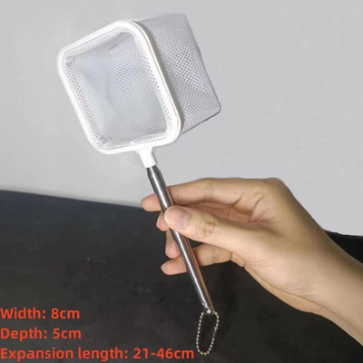 Piesūceknis zivju ķeršanai garneļu tvertnes tīrs pagarināms ar garu rokturi makšķerēšanas rīku piederumi akvārija kvadrātveida zvejas tīkls ar