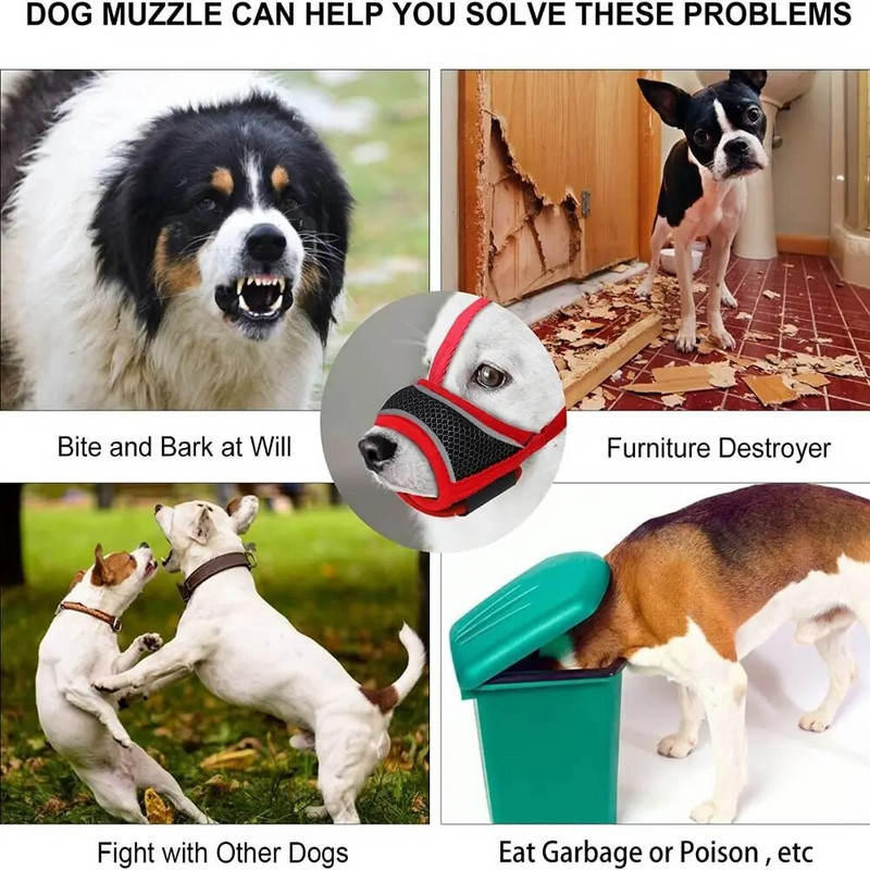 Haukumisvastane koerakoon väikestele suurtele koertele Reguleeritav võrgust hingav lemmiklooma suukorv koertele Nailonrihmad Koeratarvikud