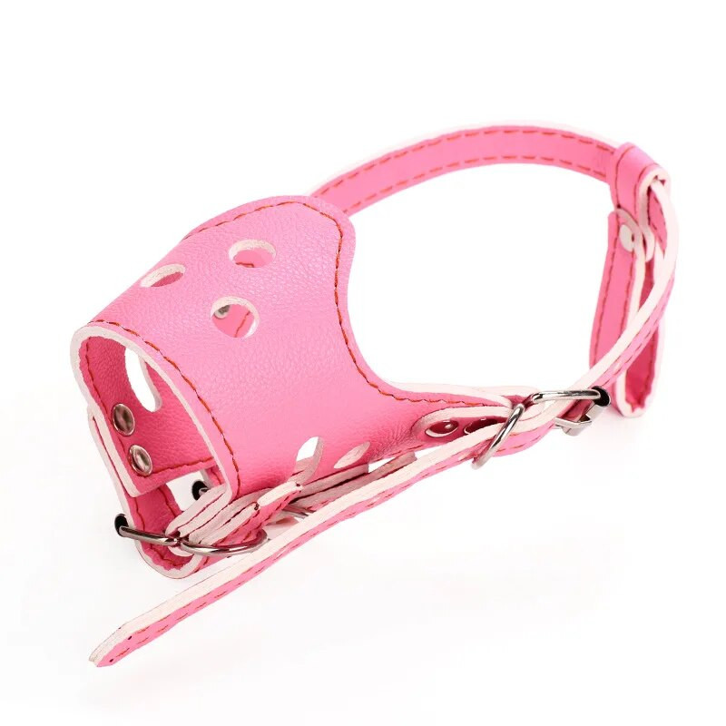 Állítható, légáteresztő maszk PU bőr kisállat kutya szájkosár ugatás elleni harapás rágásbiztos kis, nagy kutyáknak száj puha szájkosarak képzés