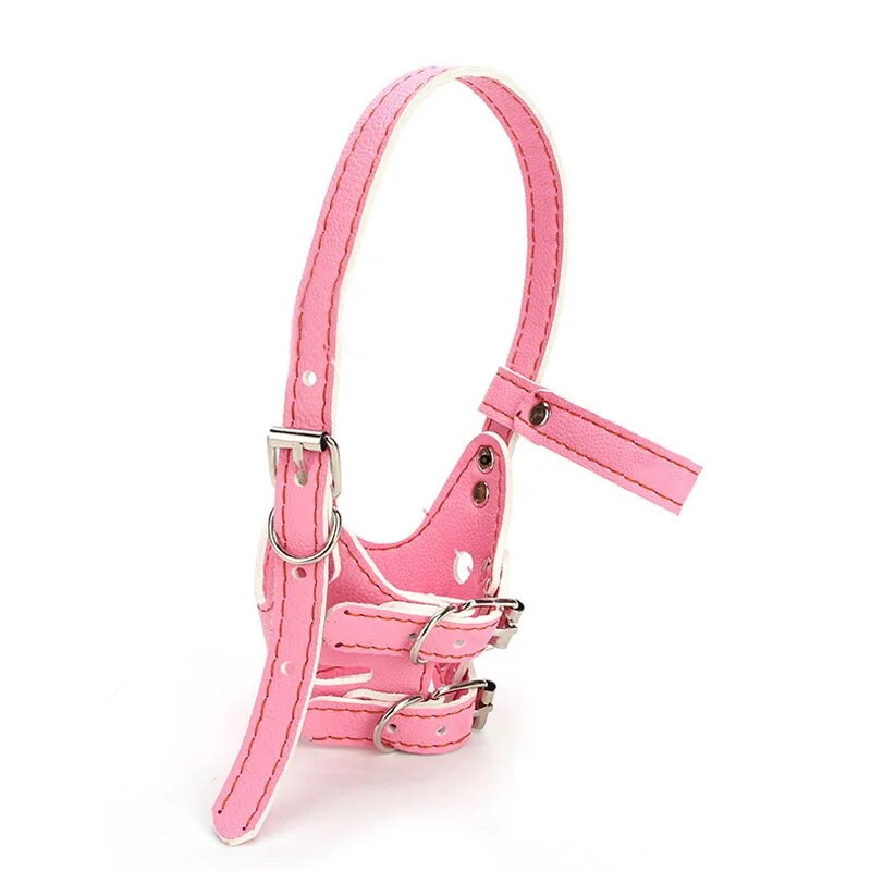 Állítható, légáteresztő maszk PU bőr kisállat kutya szájkosár ugatás elleni harapás rágásbiztos kis, nagy kutyáknak száj puha szájkosarak képzés