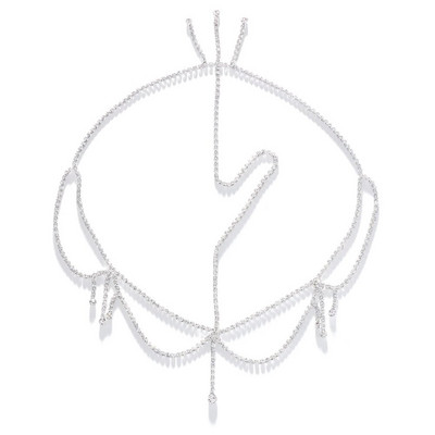 Αλυσίδα κεφαλής με φούντα Αξεσουάρ κοσμήματος Γυναικεία μποέμ Νυφικά μαλλιά Tiara Crystal Κεφαλή κεφαλής γάμου Luxury Braidmaid