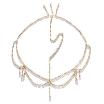 Αλυσίδα κεφαλής με φούντα Αξεσουάρ κοσμήματος Γυναικεία μποέμ Νυφικά μαλλιά Tiara Crystal Κεφαλή κεφαλής γάμου Luxury Braidmaid