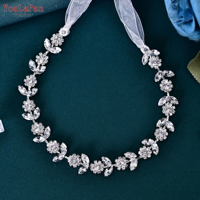 YouLaPan kāzu galvas gabals līgavu matu aksesuāri spīdīgas kalnu strēles galvas lentes ballīšu līgavai Tiāras pieres galvassegas HP309