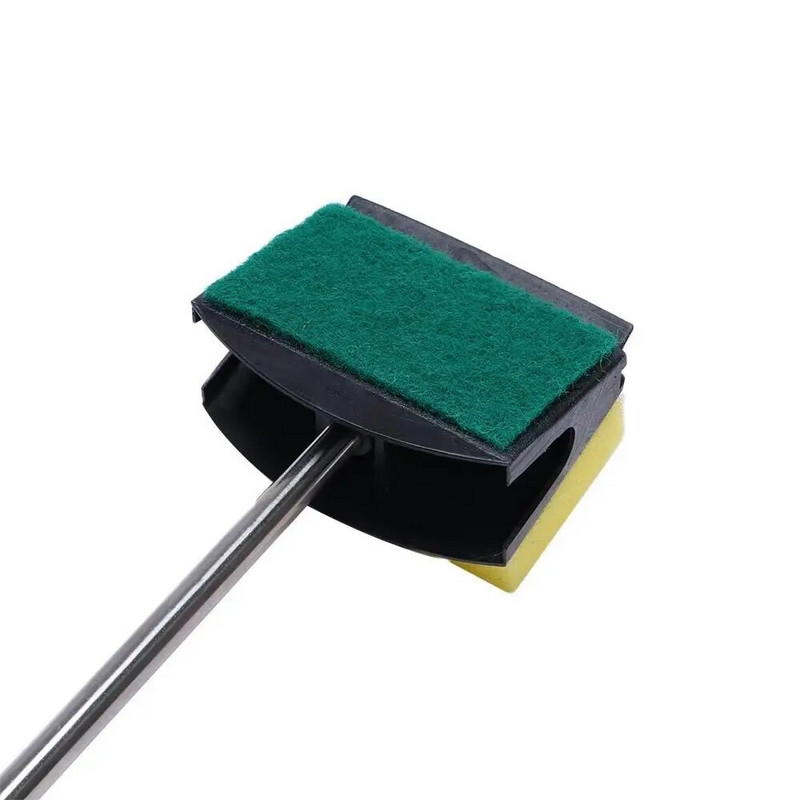 Divpusējs zivju tvertnes logu stikla akvārija tīrīšanas līdzeklis Clean Sponge Brush Cleaning Tool Kit