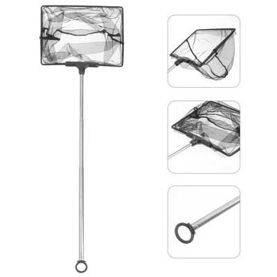 Akvariumo žuvų tinklo rezervuaras iš nerūdijančio plieno teleskopinė rankena žuvies tinklelis, ilgas ištraukiamas sulankstomas strypas, skirtas Betta akvariumo tvenkinio reikmenims