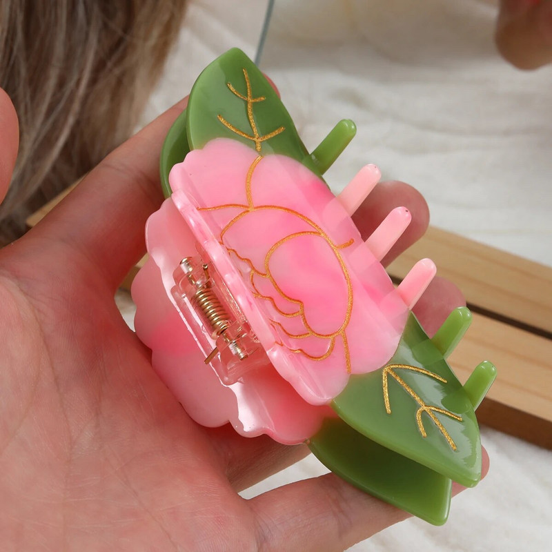 Rosita Flower Ethylic juukseklambrid Elegantne lillekujuline hobusesabahoidja naistele emadepäeva kingitus