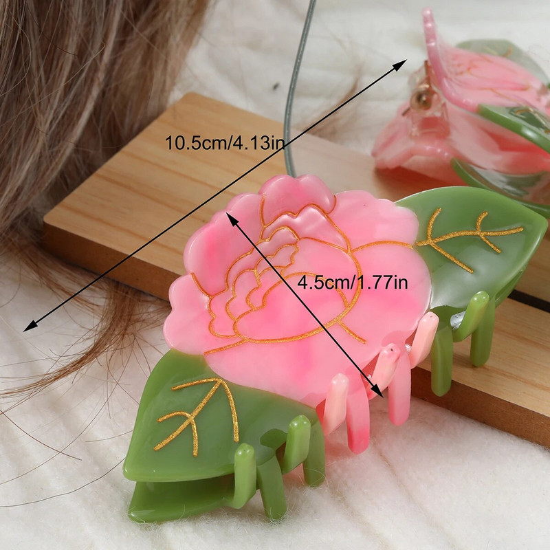 Rosita Flower Ethylic juukseklambrid Elegantne lillekujuline hobusesabahoidja naistele emadepäeva kingitus