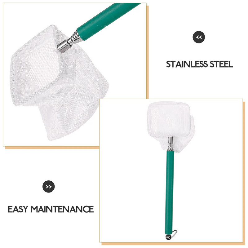 Akvárium s rybárskou sieťou na krevety, zaťahovacia sieť na odstraňovanie šmýkačiek z nehrdzavejúcej ocele pre rybníkové nádrže