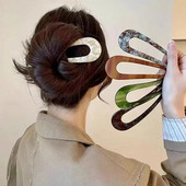 Mood Peen mitmevärvilised Leopard Retro Juuksepulgad Elegantsed Atsetaadist U-kujulised Naiste Juuksenõelad Juukseklambrid Aksessuaarid Kingitused