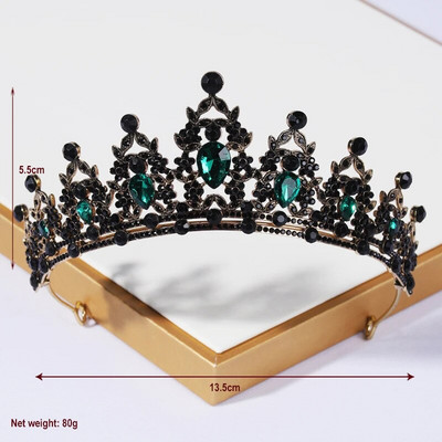 Itacazzo līgavas galvassegas, melnas krāsas sieviešu retro pastaigu šovs Crown Performance Tiaras