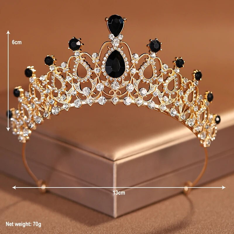 Itacazzo Νυφικά Καπέλα Μαύρα Γυναικεία Exquisite Prom Crown Performance Tiaras
