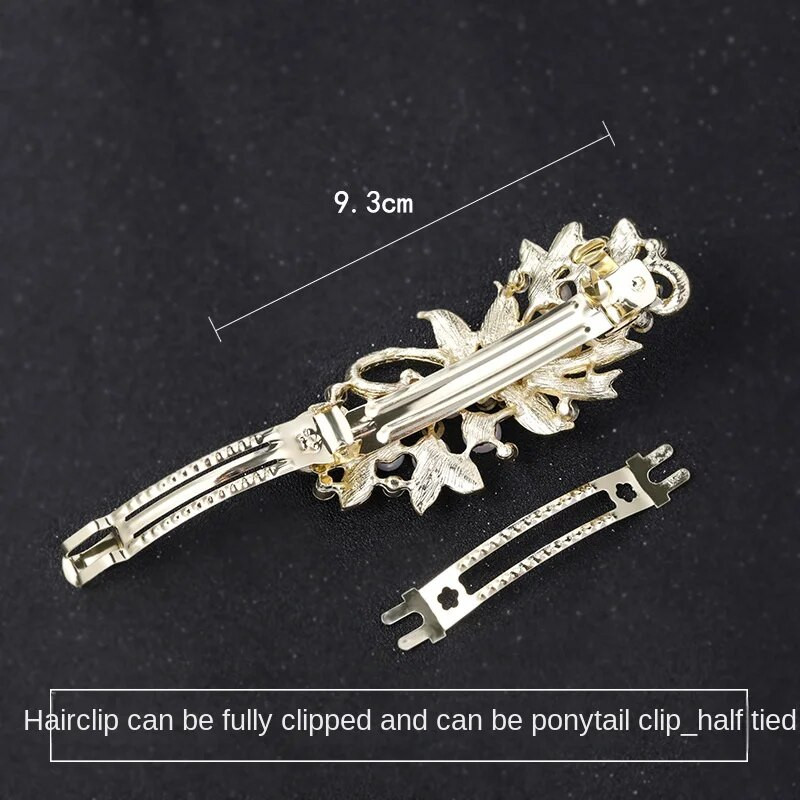 Jauna balta pērļu cirkona atsperu saspraude mirdzošs kalnu strēles ziedu tops, horizontāla saspraude Eleganta mātes modes matu rotājums