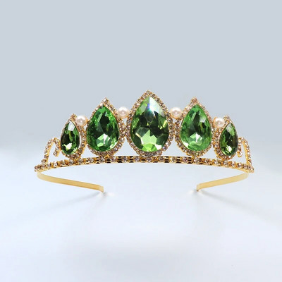 ZANLLOY līgavu kāzu tiāra krāsa, kristāla kroņprinceses dzimšanas dienas ballīte Matu aksesuāri Rhinestone