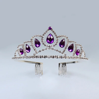 ZANLLOY līgavu kāzu tiāra krāsa, kristāla kroņprinceses dzimšanas dienas ballīte Matu aksesuāri Rhinestone