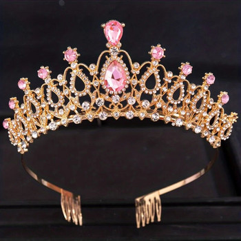 Барокови кристални диадеми и корони с гребен абитуриентска диадема от кристали, булчински сватбени аксесоари за коса, бижута, корона, тиара за жени