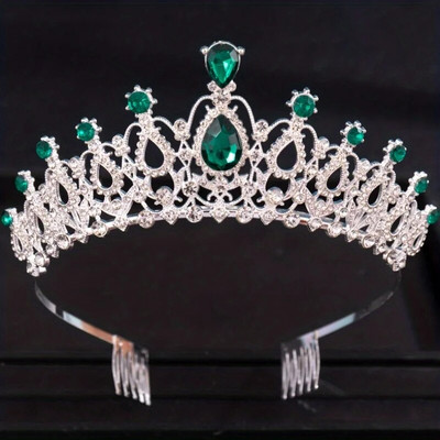 Baroka kristāla tiāras un kroņi ar ķemmi Rhinestone Prom Diadem līgavu kāzu matu aksesuāri rotaslietas kronis sievietēm