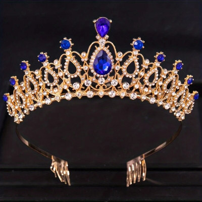 Baroka kristāla tiāras un kroņi ar ķemmi Rhinestone Prom Diadem līgavu kāzu matu aksesuāri rotaslietas kronis sievietēm