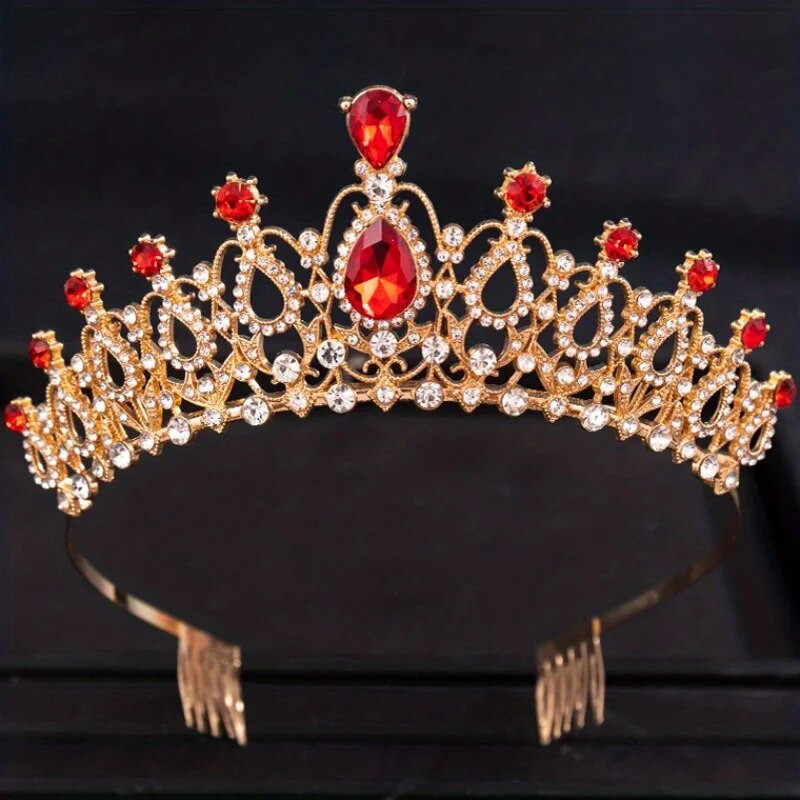 Baroka kristāla tiāras un kroņi ar ķemmi Rhinestone Prom Diadem līgavu kāzu matu aksesuāri rotaslietas kronis sievietēm