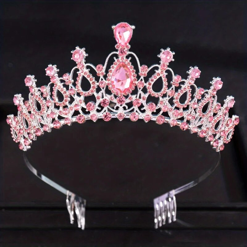 Baroka kristāla tiāras un kroņi ar ķemmi Rhinestone Prom Diadem līgavu kāzu matu aksesuāri rotaslietas kronis sievietēm