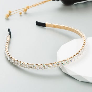 Корейска версия на лека луксозна кристална лента за глава с кристали за жени с висококачествена и модерна лента за глава с воден ръб