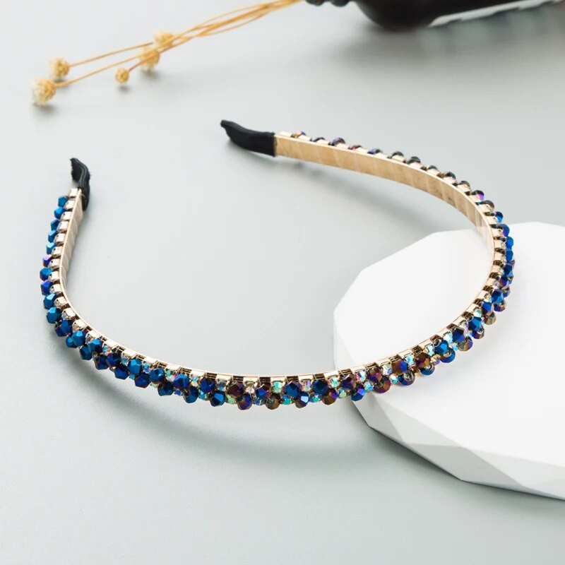 Korejiešu versija vieglai, greznai kalnu kristāla galvas saitei sievietēm ar augstas klases un modernu galvas saiti no ūdens malas