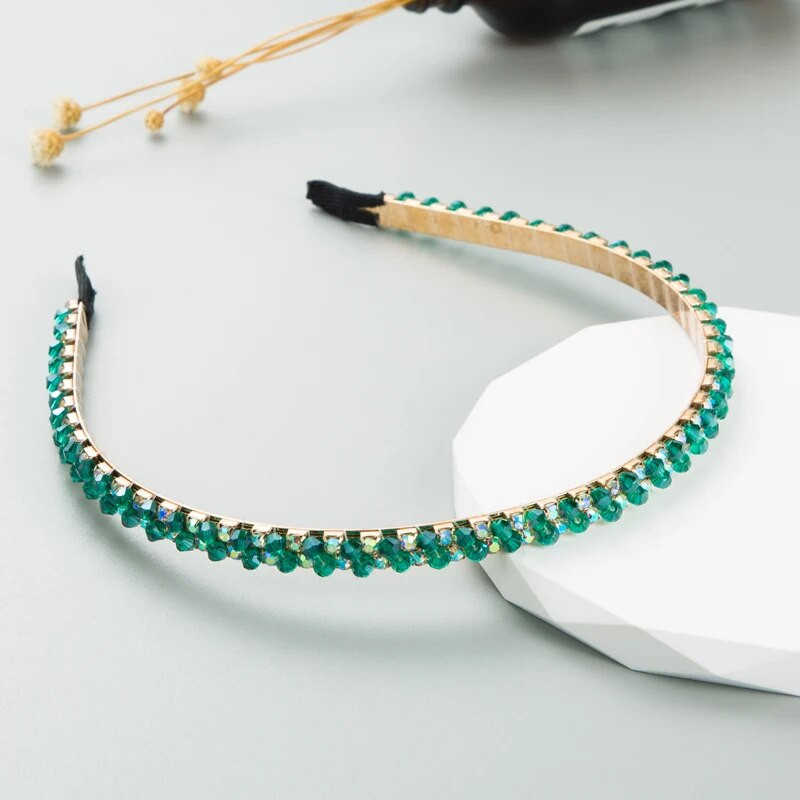 Korejiešu versija vieglai, greznai kalnu kristāla galvas saitei sievietēm ar augstas klases un modernu galvas saiti no ūdens malas