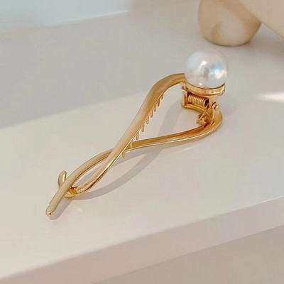 Modes Metāla pērļu matu sprādzes Kāzu matu veidošanas rīki Sievietēm Meitenes Barrettes Banānu Twist Spraudes Matu bulciņas Rotaslietas Dropship