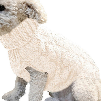 Пуловери за кученца за малки и средни кучета Дрехи за котки Зимно топло жилетка с яка за домашни любимци Чихуахуа Меко палто от йорки Теди яке