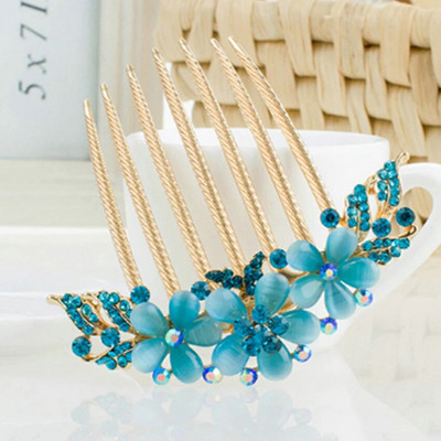 Πολυτελής χτένα μαλλιών από κράμα στρας Κομψό vintage αξεσουάρ φουρκέτα Κρυστάλλινο λουλούδι Κλιπ μαλλιών Στικ για τα μαλλιά Γυναικεία αξεσουάρ μαλλιών