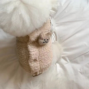 Βαμβακερό γιλέκο χαριτωμένο κατοικίδιο για σκύλους φθινοπωρινά και χειμερινά ρούχα για σκύλους Teddy Cat Ρούχα για σκύλους Παχύ ζεστό μπουφάν πουλόβερ για σκύλους