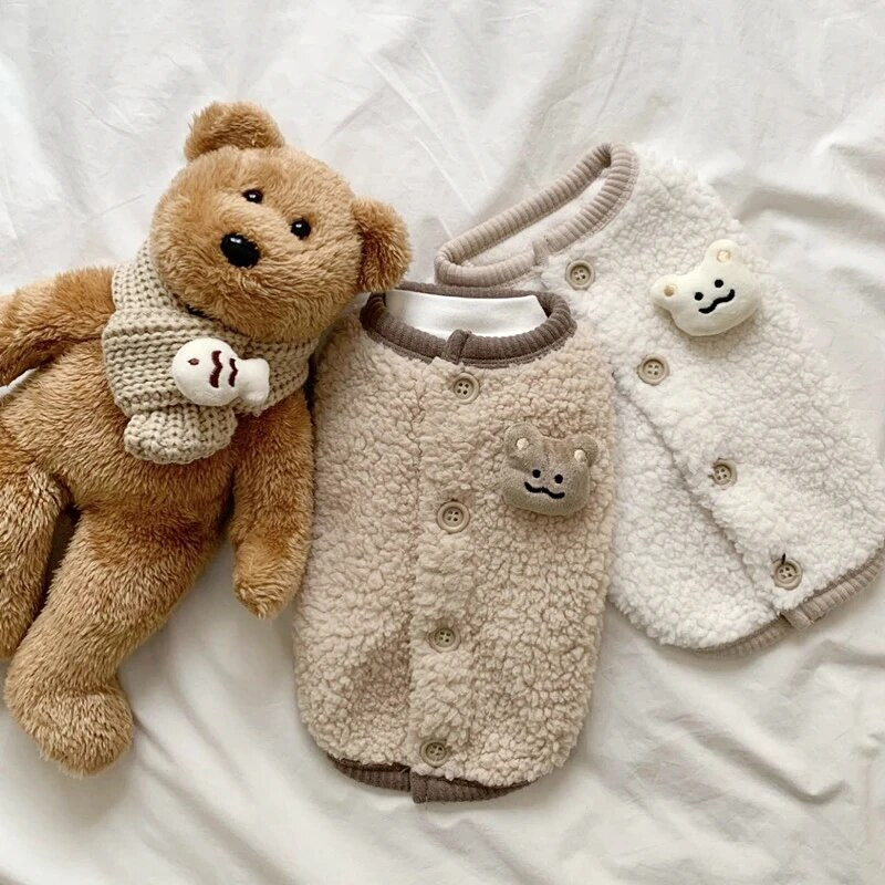 Slatki pamučni prsluk za pse za kućne ljubimce Jesenska i zimska odjeća za pse za male pse Teddy Cat Odjeća za pse Debljana topla jakna za pse