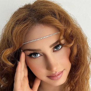 Bohemian Rhinestone 1 Roe Headband Κοσμήματα Γυναικεία Vintage Headpiece Νυφική αλυσίδα κεφαλής Αξεσουάρ για τα μαλλιά γάμου