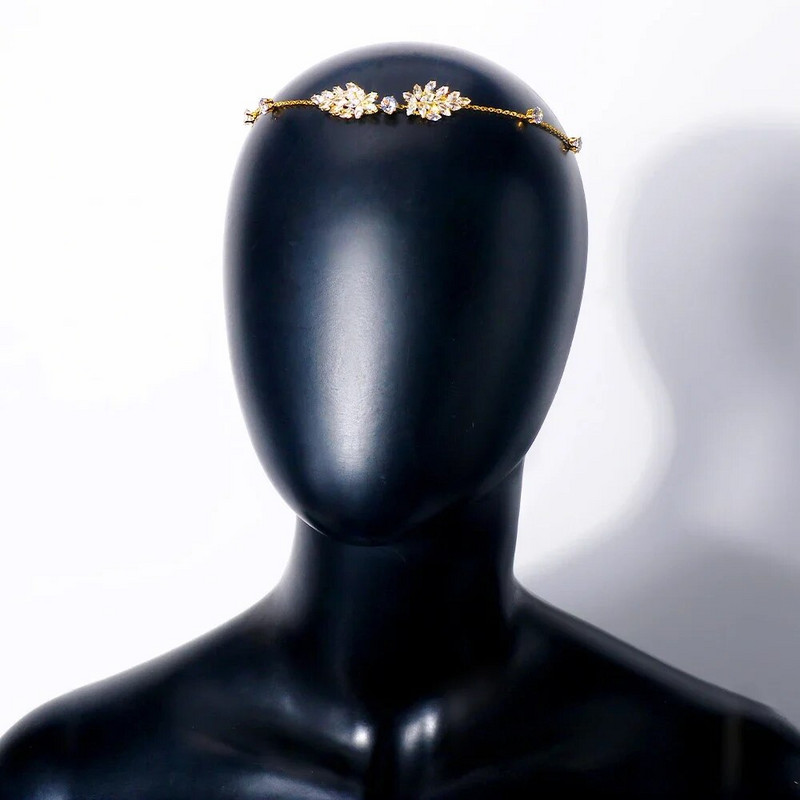 Modes Lapa Cirkona Pieres Ķēde Galvassega Kāzu Aksesuāri Kāzu matu lente Vienkārša Boho Galvas Ķēde Indijas Rotaslietas Dāvana