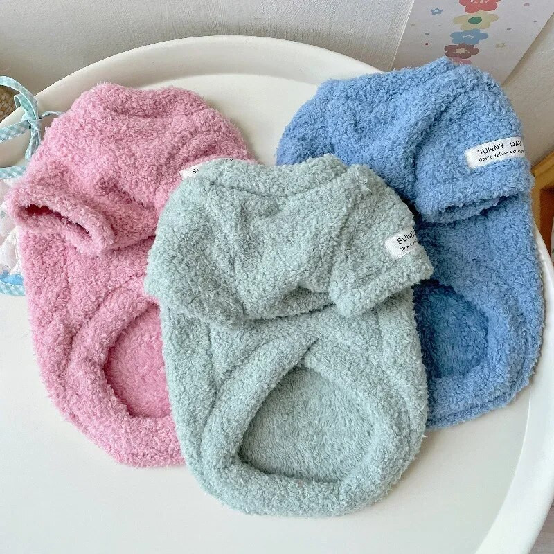 Rudens ziemas suņu džemperis Divpusējs mākoņains plīša apakšējais džemperis, biezināts plīša mētelis mājdzīvnieku suns kaķu apģērbs kucēnu apģērbs