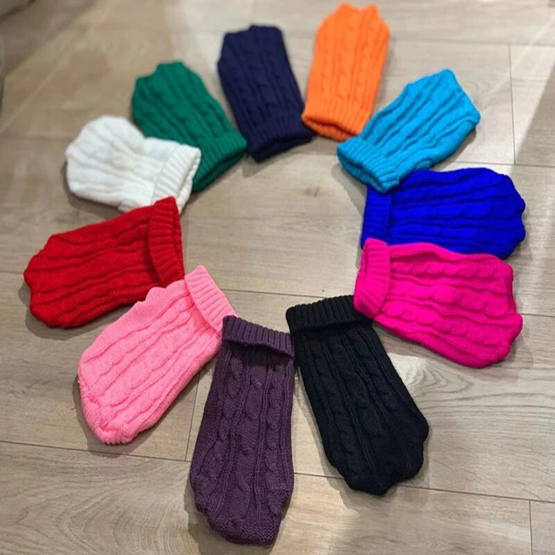 Μικρά μεσαία πουλόβερ για σκύλους χειμερινά ρούχα για κατοικίδια Ζεστά πουλόβερ στολή για γάτες Ρούχα μάλλινα μαλακά μπουφάν για σκύλους