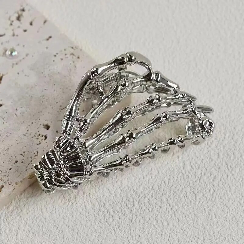 Modes, radoši sieviešu metāla skelets, rokas kauls, matu skrāpējums, augstas kvalitātes haizivs klips ballīšu matu aksesuāri