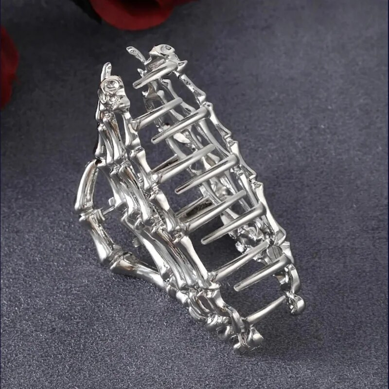 Modes, radoši sieviešu metāla skelets, rokas kauls, matu skrāpējums, augstas kvalitātes haizivs klips ballīšu matu aksesuāri