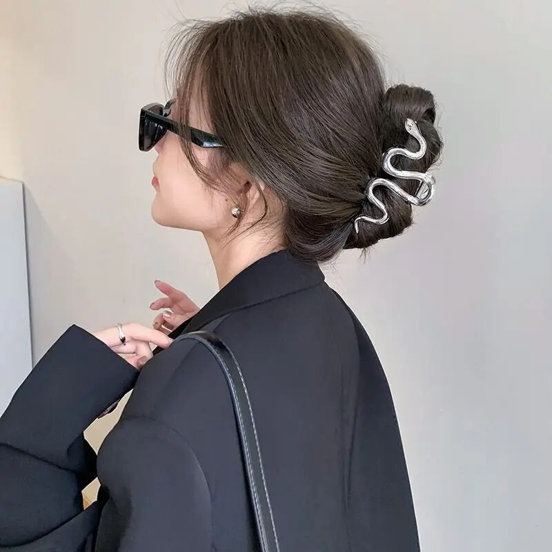 2023. Nova metalna kopča u obliku zmije, metalna kopča, kopča za morskog psa, velika hvataljka za kosu, ukras za kosu u repu za djevojčice, izuzetni dodaci za kosu