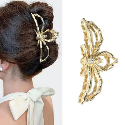 Hiphops Helovīns Spider Skeleton Matu Spīles Sieviešu Rotaslietas Aksesuāri Melns Sudrabs Zelts Big Barrette Jauna Galvassega