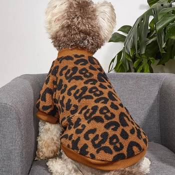 Puppy Pullover Dogs Πουλόβερ για κατοικίδια Χειμερινή λεοπάρδαλη εκτύπωση Γαλλικό μπουλντόγκ Χειμερινό ζεστό πουλόβερ για κατοικίδια Ρούχα για σκύλους