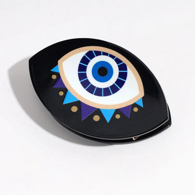 Μαύρα μεγάλα μάτια κλιπ με νύχια μαλλιών για γυναίκες κορίτσια Γεωμετρική λαβή κλιπ πίσω κεφαλής Κλιπ καρχαρίας μόδα Κλιπ μαλλιών από κράμα αξεσουάρ μαλλιών