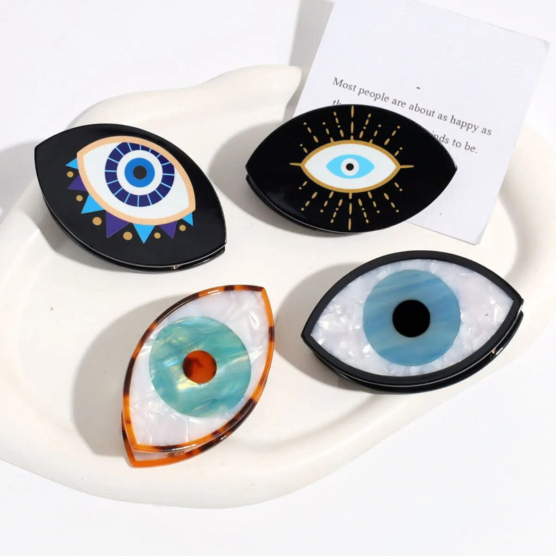 Μαύρα μεγάλα μάτια κλιπ με νύχια μαλλιών για γυναίκες κορίτσια Γεωμετρική λαβή κλιπ πίσω κεφαλής Κλιπ καρχαρίας μόδα Κλιπ μαλλιών από κράμα αξεσουάρ μαλλιών