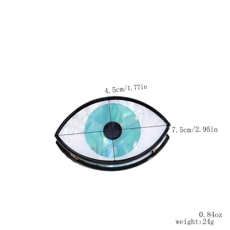 Μαύρα μεγάλα μάτια κλιπ με νύχια μαλλιών για γυναίκες κορίτσια Γεωμετρική λαβή κλιπ πίσω κεφαλής Κλιπ καρχαρίας μόδα Κλιπ μαλλιών από κράμα αξεσουάρ μαλλιών
