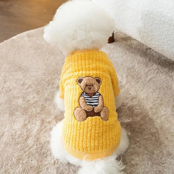 Топъл пуловер за кученца WinterDog Clothes Мода за домашни любимци Карикатурни дрехи Cat Designer Пуловер Облекло за малко куче Пижама Чихуахуа