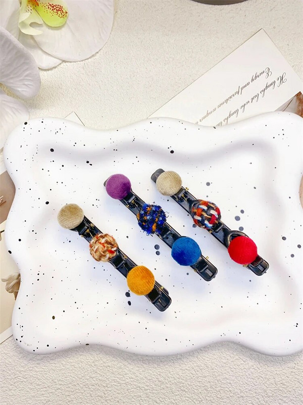 1Gb Jauna dizaina Eleganta, melna bize matu sprādzes sievietēm Moderns korejiešu stila samta matu sprādzes Vasaras jauki sprādzieni sānu matu dekors