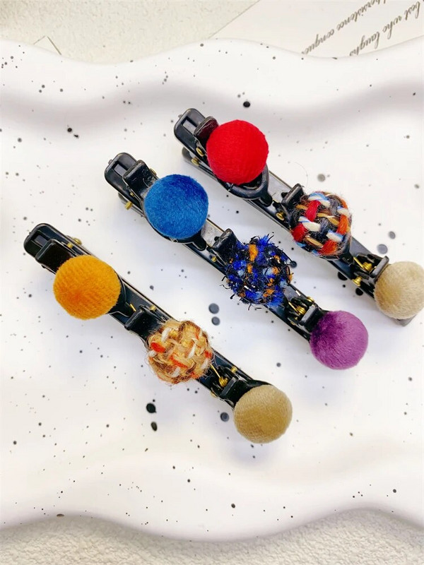 1Gb Jauna dizaina Eleganta, melna bize matu sprādzes sievietēm Moderns korejiešu stila samta matu sprādzes Vasaras jauki sprādzieni sānu matu dekors