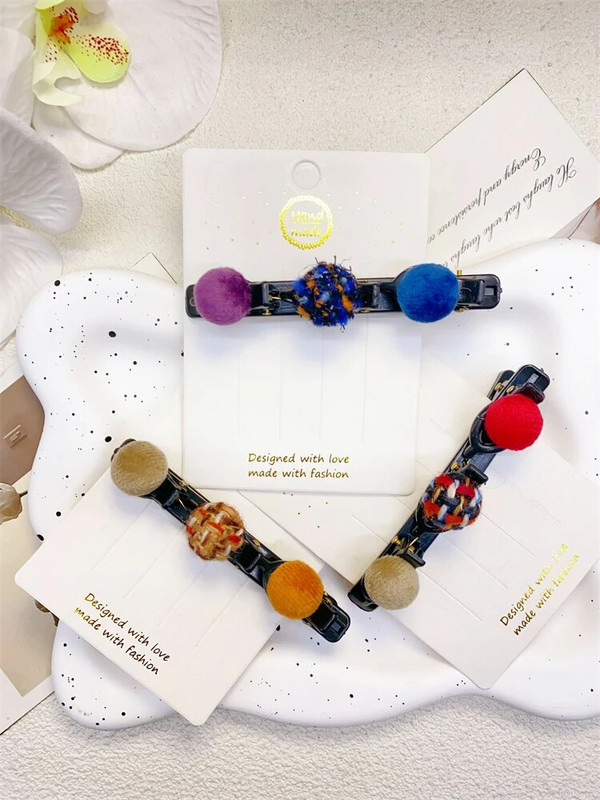 1Gb Jauna dizaina Eleganta, melna bize matu sprādzes sievietēm Moderns korejiešu stila samta matu sprādzes Vasaras jauki sprādzieni sānu matu dekors