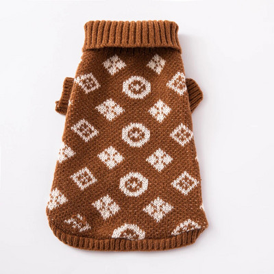 Ρούχα για σκύλους σχεδιαστών Ρούχα σκυλιών για μικρά σκυλιά Γαλλικό μπουλντόγκ Τσιουάουα Πολυτελές πουλόβερ για κατοικίδια σκυλιά Πουλόβερ με ζιβάγκο