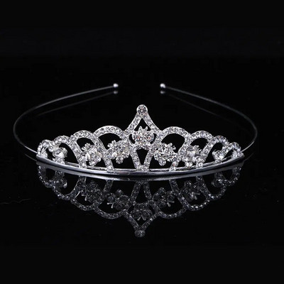 Kāzu Rhinestone Crown Crystal Crown Bērniem Kristāla kroņi Tiāras Meiteņu ballītes Kronis Matu Aksesuāri Modes Rotaslietas Rotājumi
